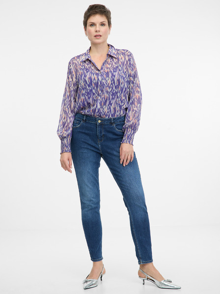 Orsay Fialová dámska blúzka s golierom ORSAY