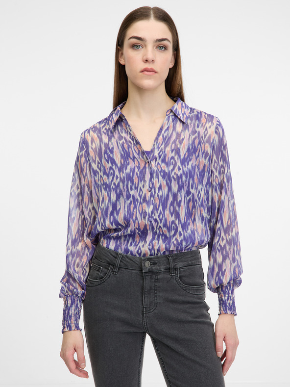 Orsay Fialová dámska blúzka s golierom ORSAY