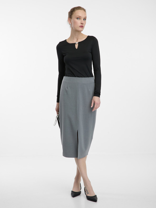 Orsay Čierny dámsky top s dlhým rukávom ORSAY