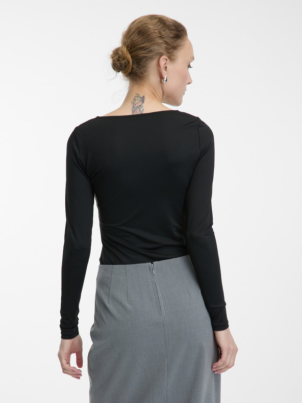 Orsay Čierny dámsky top s dlhým rukávom ORSAY