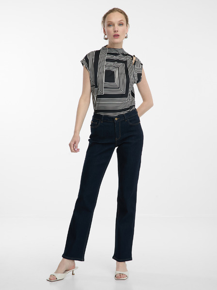 Orsay Čierna dámska vzorovaná blúzka ORSAY