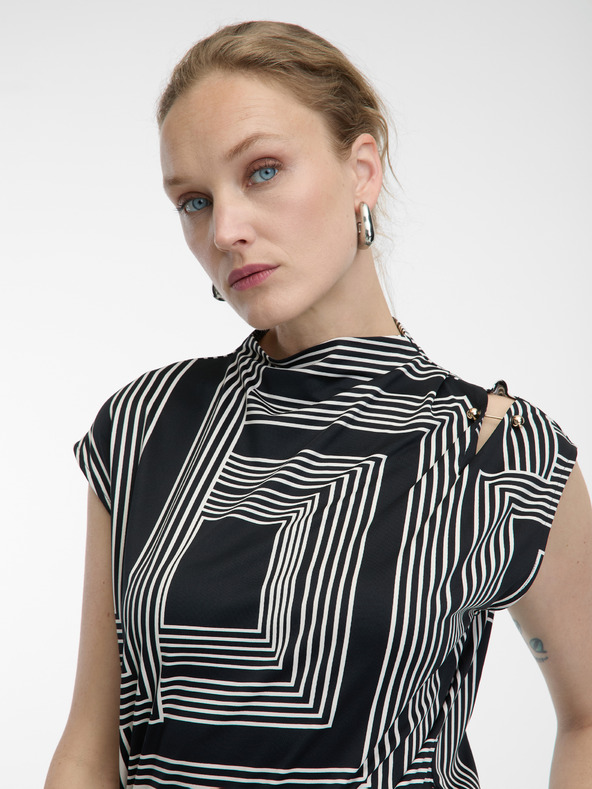 Orsay Čierna dámska vzorovaná blúzka ORSAY