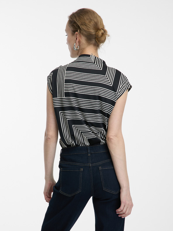 Orsay Čierna dámska vzorovaná blúzka ORSAY