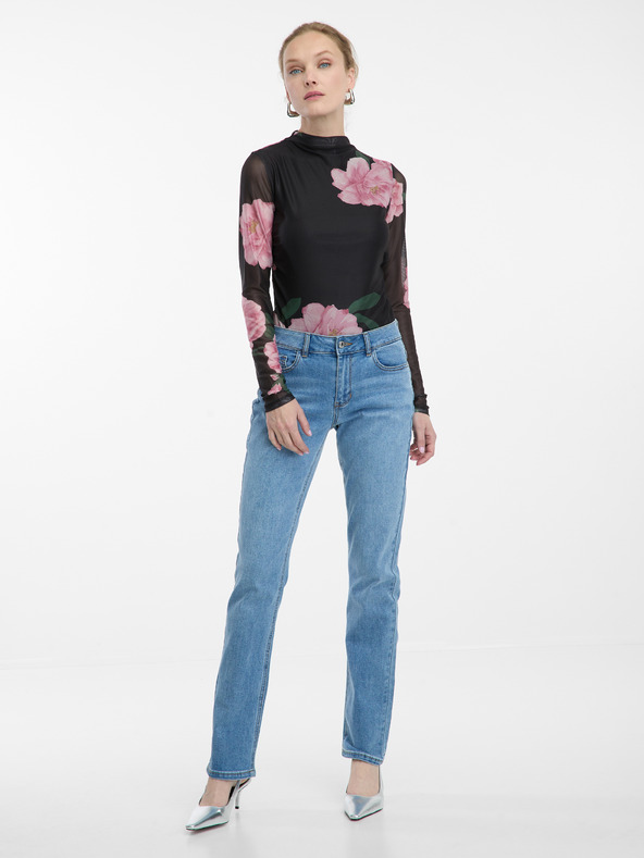 Orsay Čierna dámska blúzka s kvetinovým vzorom ORSAY