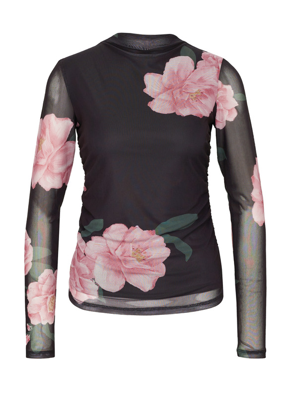 Orsay Čierna dámska blúzka s kvetinovým vzorom ORSAY