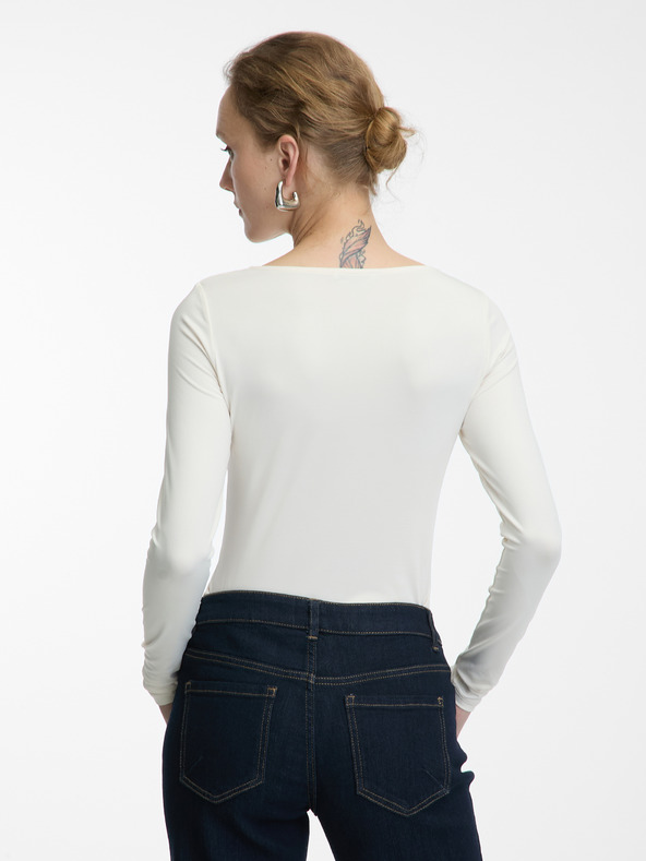 Orsay Krémový dámsky top s dlhým rukávom ORSAY