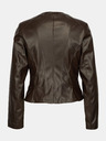 Orsay Tmavo hnedá dámska kožená bunda ORSAY