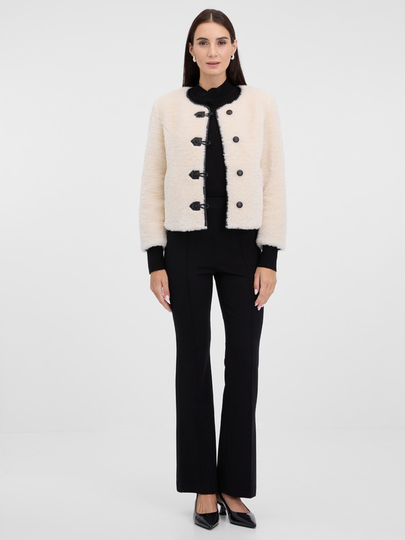 Orsay Krémová dámska bunda z umelej kožušiny ORSAY