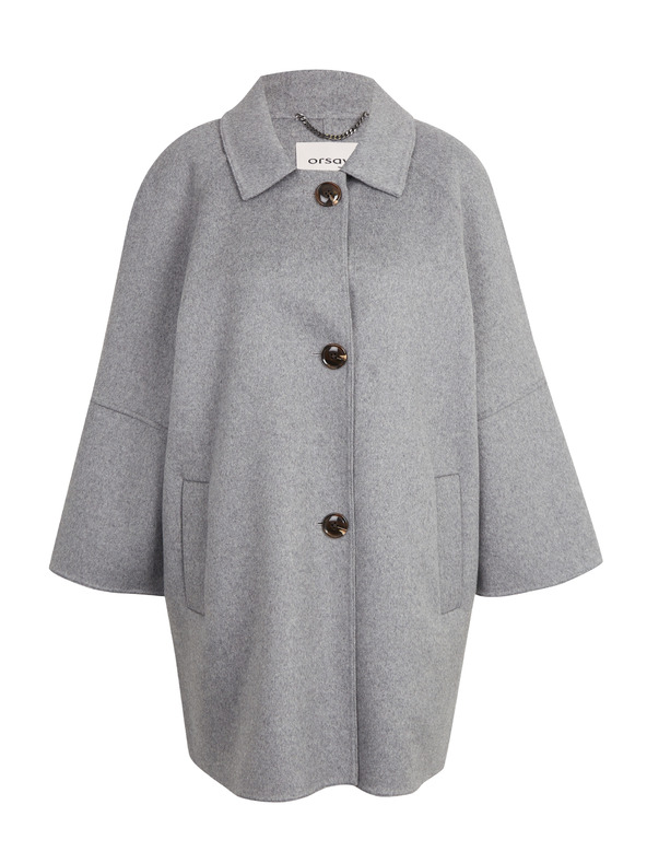Orsay Sivý dámsky vlnený kabát ORSAY