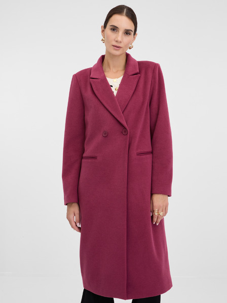 Orsay Tmavoružový dámsky kabát ORSAY