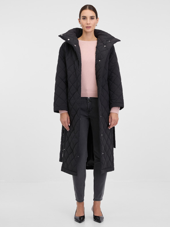 Orsay Čierny dámsky prešívaný kabát ORSAY