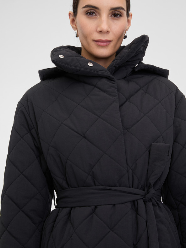 Orsay Čierny dámsky prešívaný kabát ORSAY