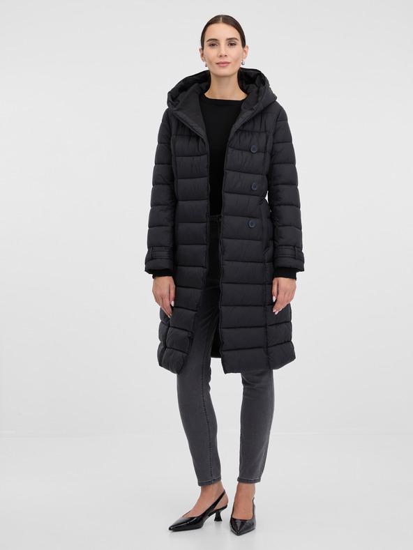 Orsay Čierny dámsky prešívaný kabát ORSAY