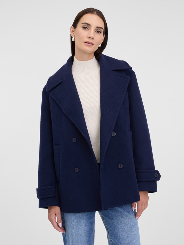 Orsay Tmavomodrý dámsky krátky kabát ORSAY