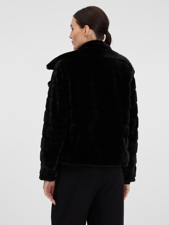 Orsay Čierny dámsky krátky kožúšok ORSAY