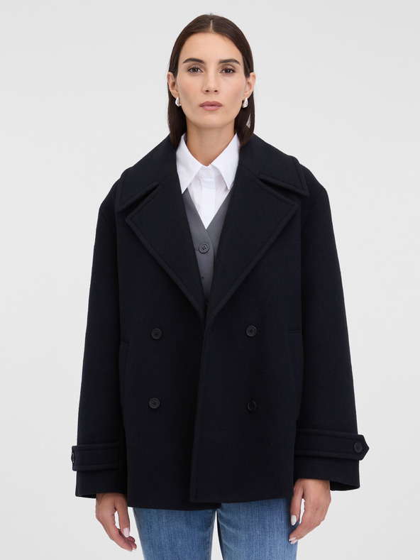 Orsay Čierny dámsky krátky kabát ORSAY