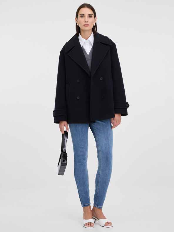 Orsay Čierny dámsky krátky kabát ORSAY