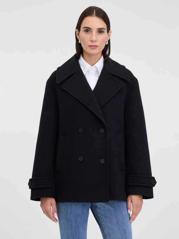 Orsay Čierny dámsky krátky kabát ORSAY