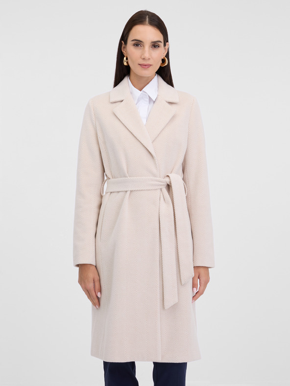 Orsay Krémový dámsky kabát ORSAY