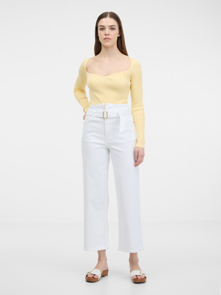 Orsay Biele dámske džínsy so širokými nohavicami ORSAY