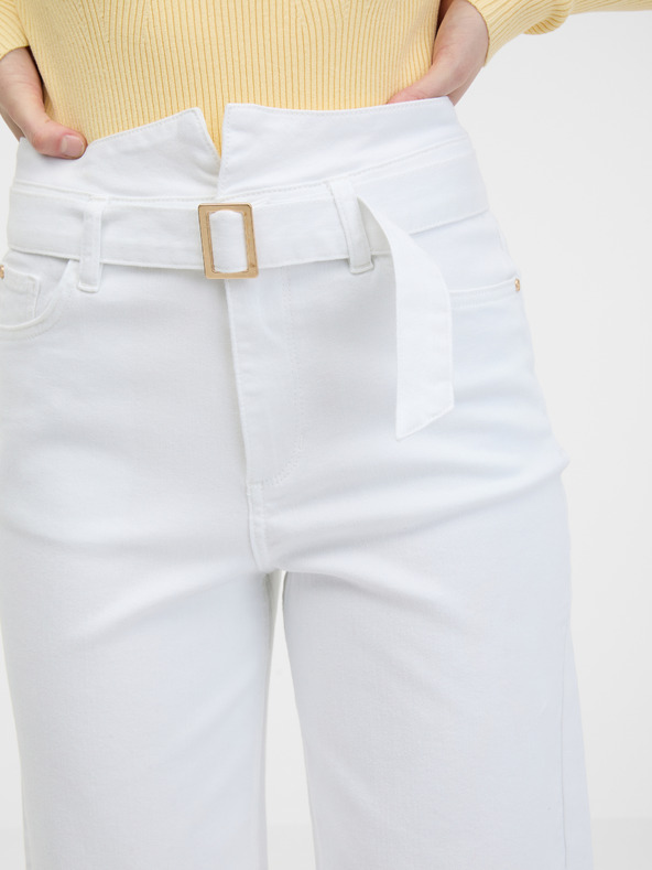 Orsay Biele dámske džínsy so širokými nohavicami ORSAY