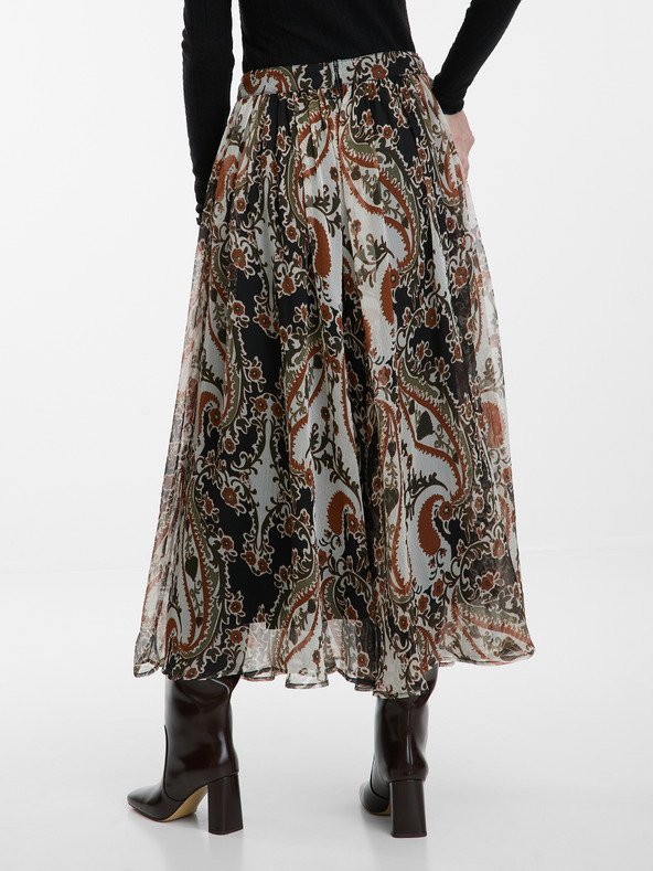 Orsay Hnedá dámska vzorovaná midi sukňa ORSAY