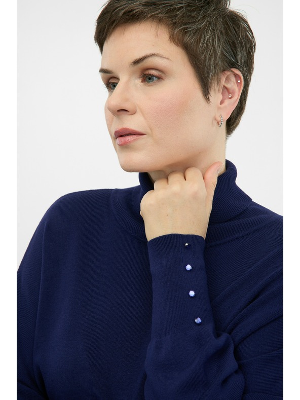 Orsay Tmavomodrý dámsky sveter so stojačkou ORSAY