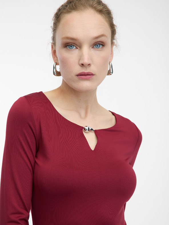 Orsay Vínové dámske šaty po kolená ORSAY