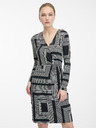 Orsay Čierne dámske vzorované šaty ku kolenám ORSAY