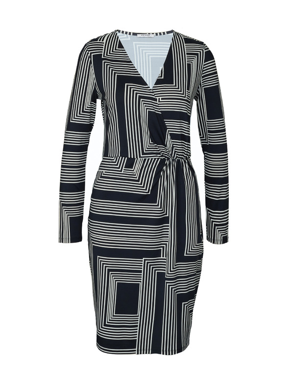 Orsay Čierne dámske vzorované šaty ku kolenám ORSAY