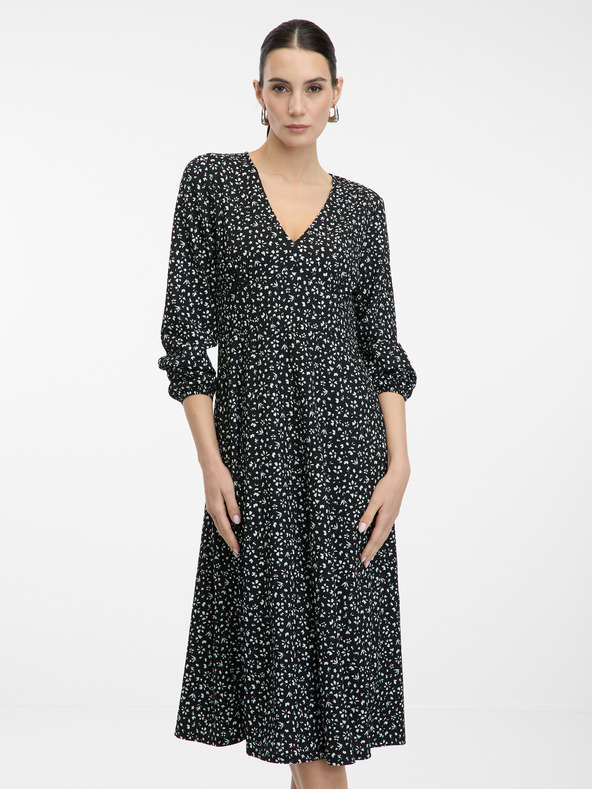 Orsay Čierne dámske midi šaty ORSAY