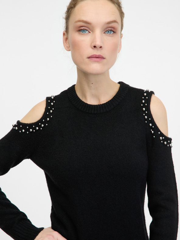 Orsay Čierne dámske svetrové šaty ORSAY