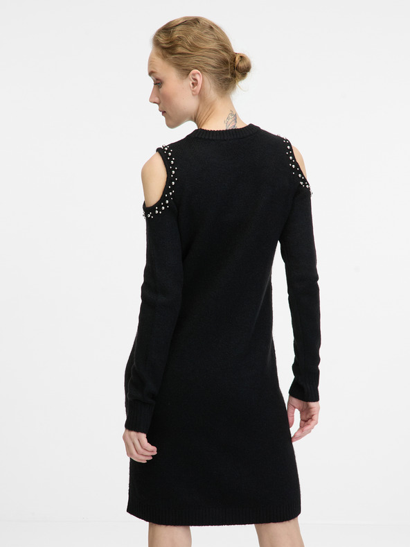 Orsay Čierne dámske svetrové šaty ORSAY