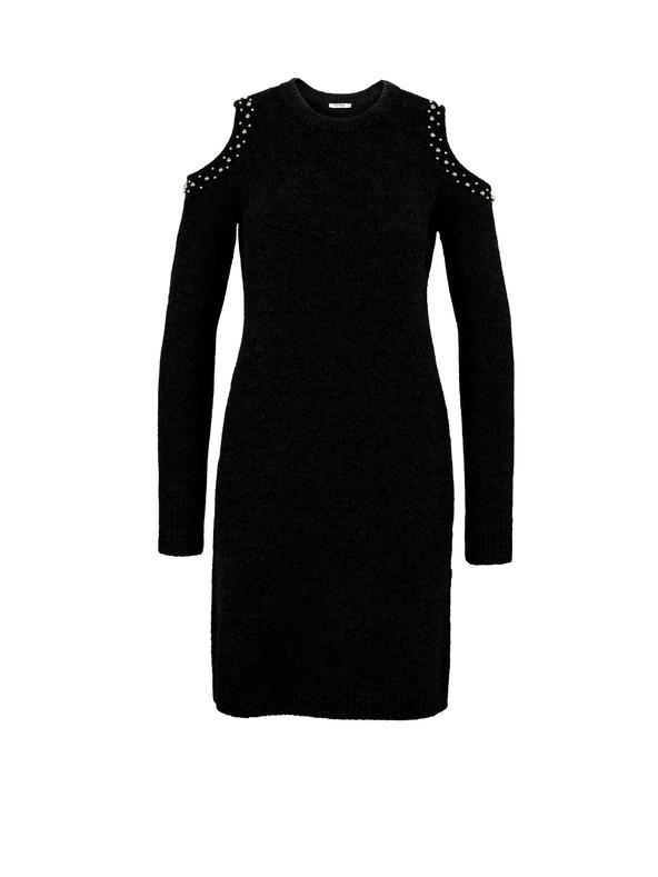 Orsay Čierne dámske svetrové šaty ORSAY