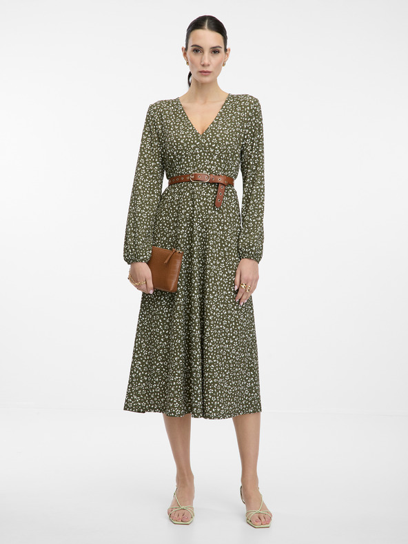 Orsay Zelené dámske midi šaty ORSAY