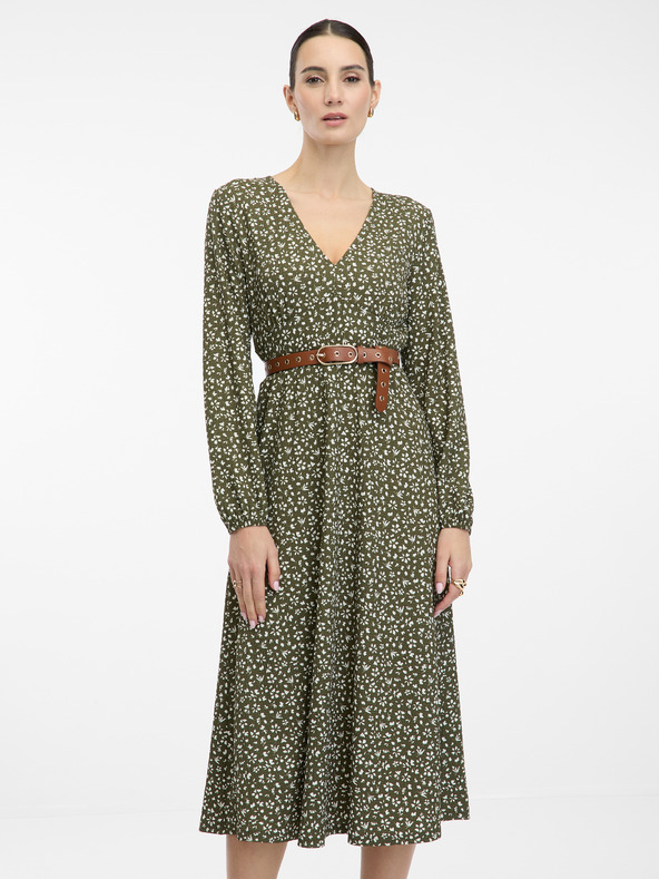 Orsay Zelené dámske midi šaty ORSAY