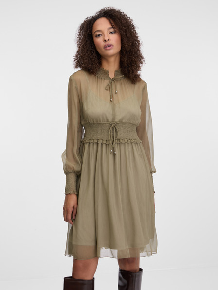 Orsay Khaki dámske šaty po kolená ORSAY