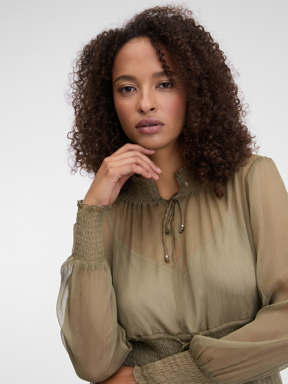 Orsay Khaki dámske šaty po kolená ORSAY