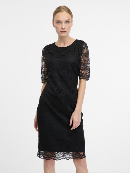 Orsay Čierne dámske šaty ku kolenám ORSAY