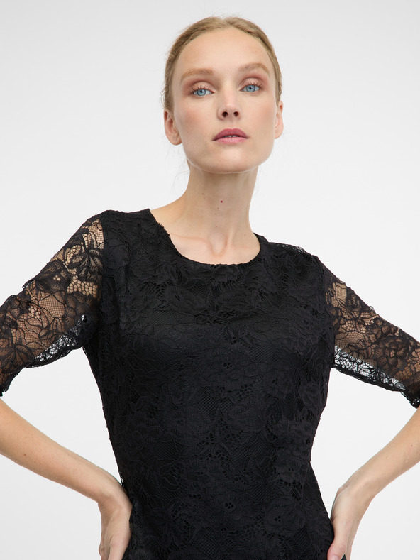 Orsay Čierne dámske šaty ku kolenám ORSAY