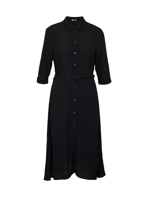 Orsay Čierne dámske košeľové šaty po kolená ORSAY