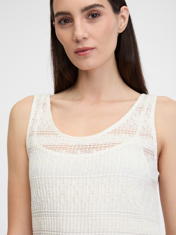 Orsay Krémové dámske midi šaty ORSAY