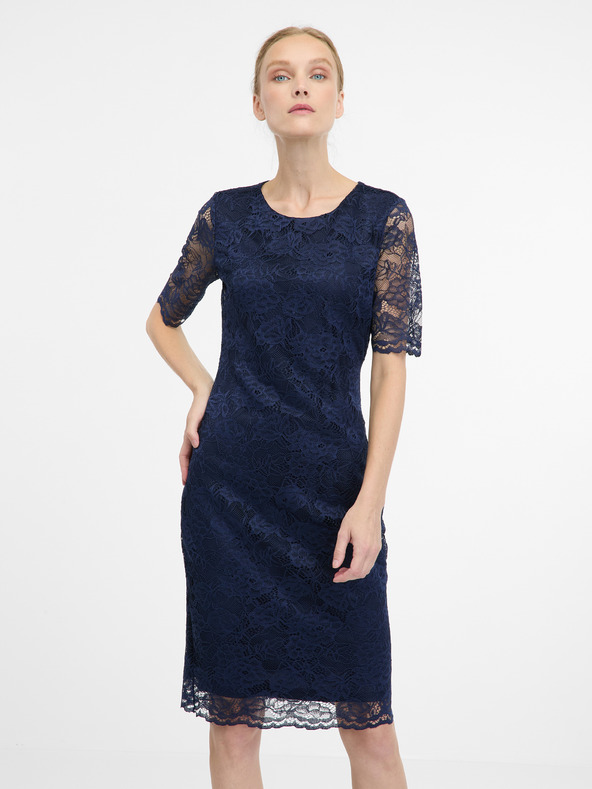 Orsay Modré dámske puzdrové šaty po kolená ORSAY