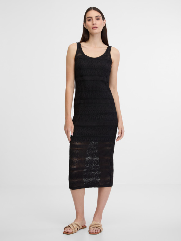 Orsay Čierne dámske midi šaty ORSAY