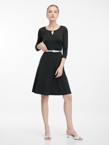 Orsay Čierne dámske šaty ku kolenám ORSAY