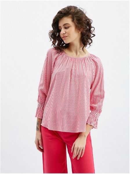 Orsay Tmavoružová dámska pruhovaná blúzka ORSAY