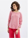 Orsay Tmavoružová dámska pruhovaná blúzka ORSAY