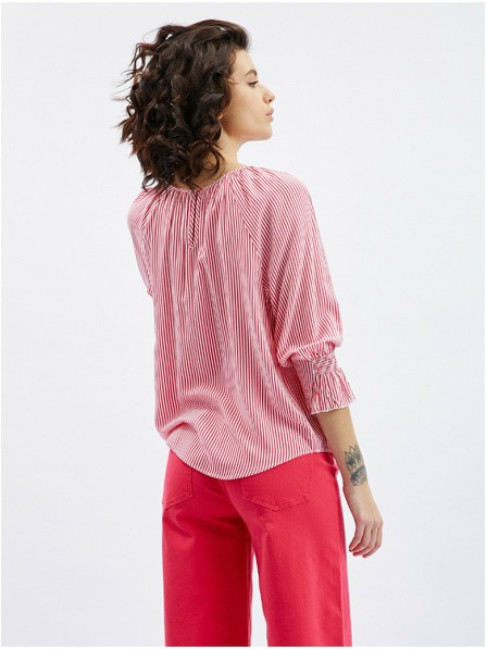 Orsay Tmavoružová dámska pruhovaná blúzka ORSAY