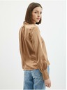 Orsay Svetlohnedá dámska saténová blúzka ORSAY