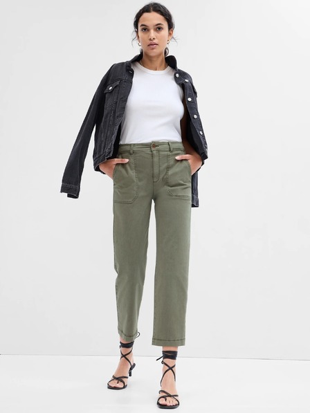 GAP Nohavice girlfriend khaki high rise Utility GAP